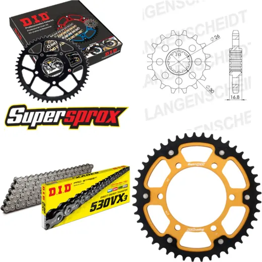 Kettensatz Stealth gold MUZ 1000 SF 05-08/1000 SFs 0 17-45-110 DID530VX3 Endlos