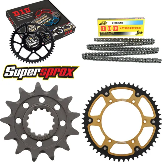 Kettensatz Stealth gold für: Gas Gas EC125 97-99 13-52-118 DID520NZ Clip