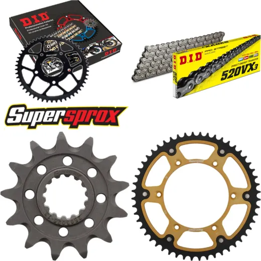 Kettensatz Stealth gold für: Gas Gas EC125 97-99 13-52-118 DID520VX3 Endlos