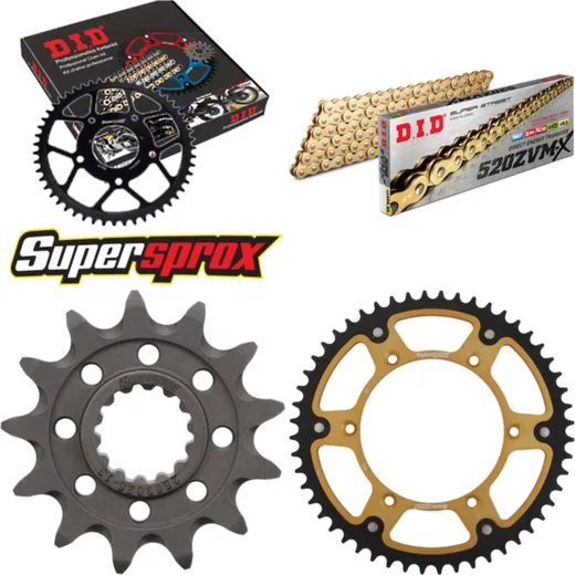 Chain Kit Stealth gold for: Gas Gas EC125 97-99 13-52-118 DID520ZVM-X(G&G) rivet
