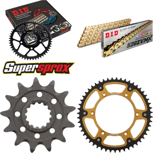 Kettensatz Stealth gold für: Gas Gas EC200 99-02/MC250 00 13-51-116 DID520ZVM-X(G&G) Niet