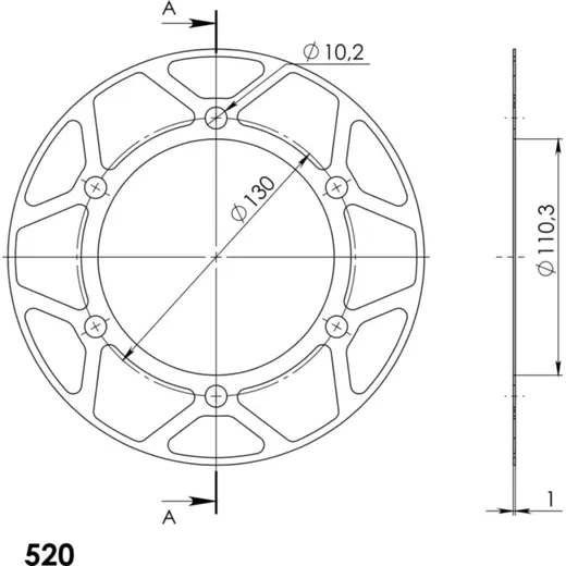 Edge-Disc Supersprox 520/44t green ACD48644GRN