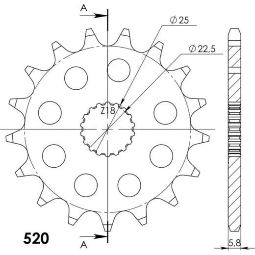 Front Sprocket Supersprox 520/17t 21185-17