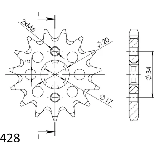 Front Sprocket Supersprox 428/16t 26200-16
