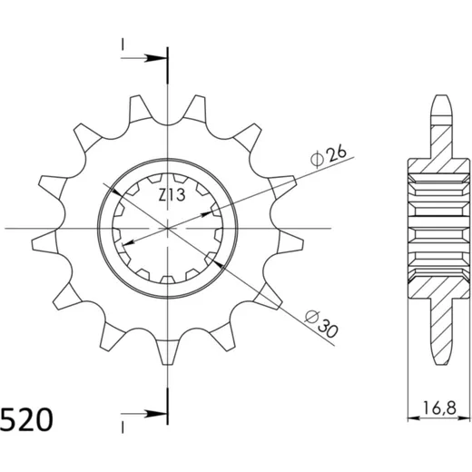 Front Sprocket Supersprox 520/14t 20608-14