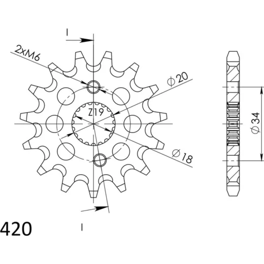 Front Sprocket Supersprox 420/15t 20211-15