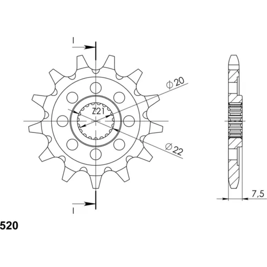 Ritzel Supersprox 520/13Z 20208-13
