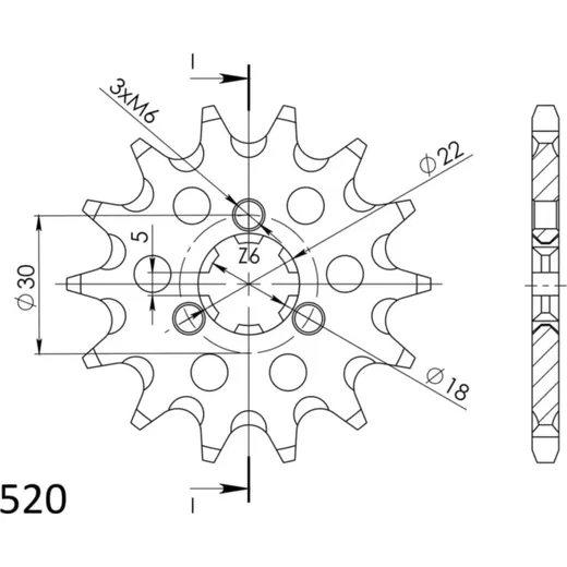 Front Sprocket Supersprox 520/14t 24201-14