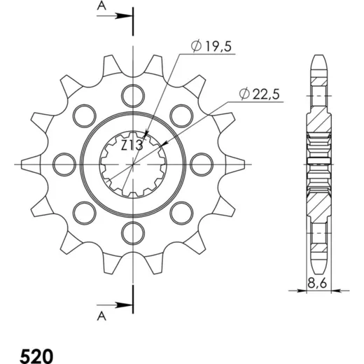Front Sprocket Supersprox 520/14t 21447-14