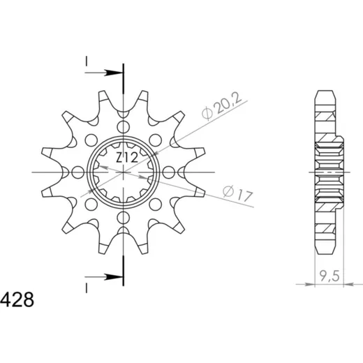 Front Sprocket Supersprox 428/12t 73203-12