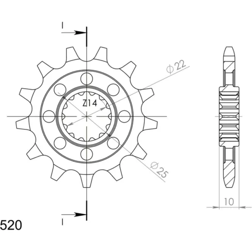 Front Sprocket Supersprox 520/13t 20250-13