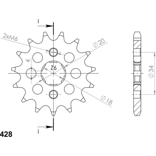 Front Sprocket Supersprox 428/13t 20200-13