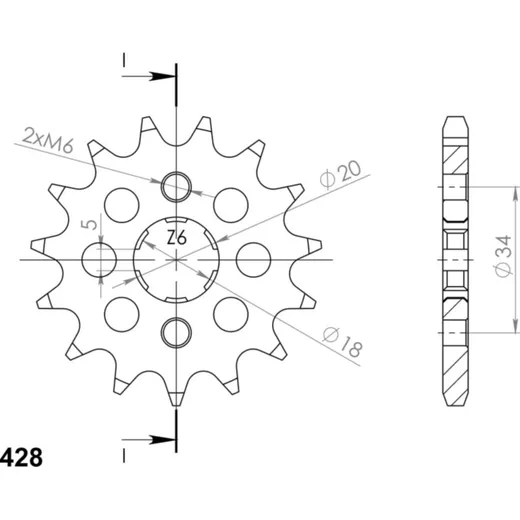 Front Sprocket Supersprox 428/13t 49300-13