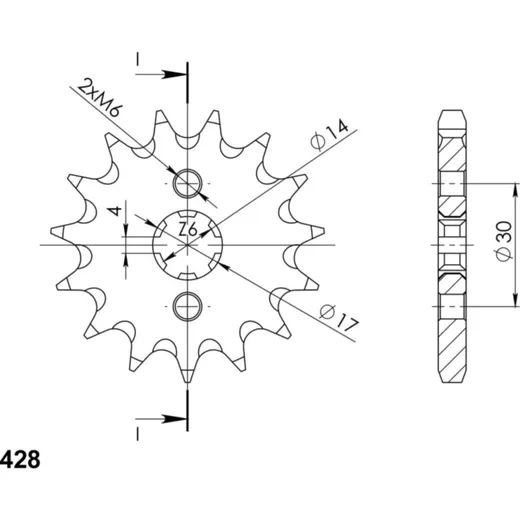 Front Sprocket Supersprox 428/14t 22110-14