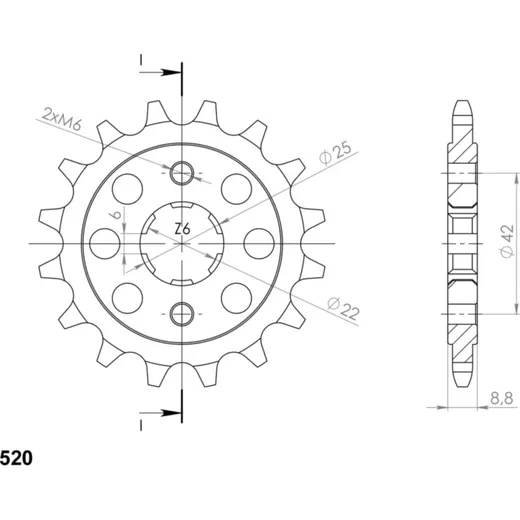 Front Sprocket Supersprox 520/15t 20401-15