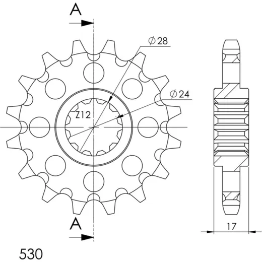 Front Sprocket Supersprox 530/16t 20504-16