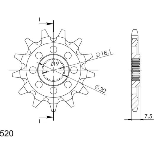 Ritzel Supersprox 520/12Z 20206-12
