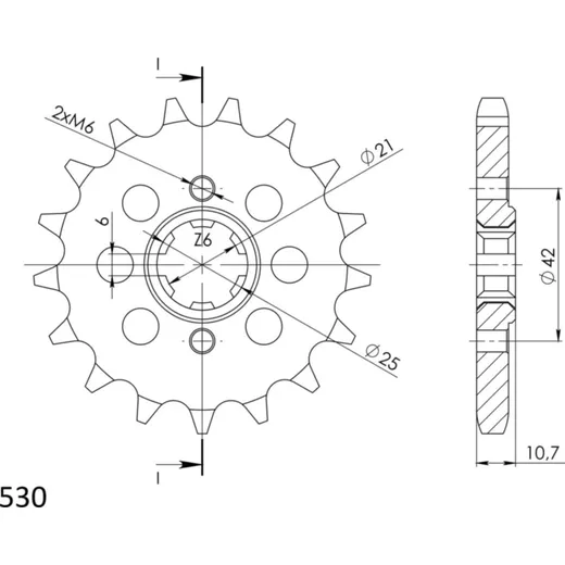 Front Sprocket Supersprox 530/17t 20505-17
