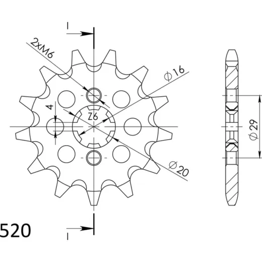 Front Sprocket Supersprox 520/14t 30200-14