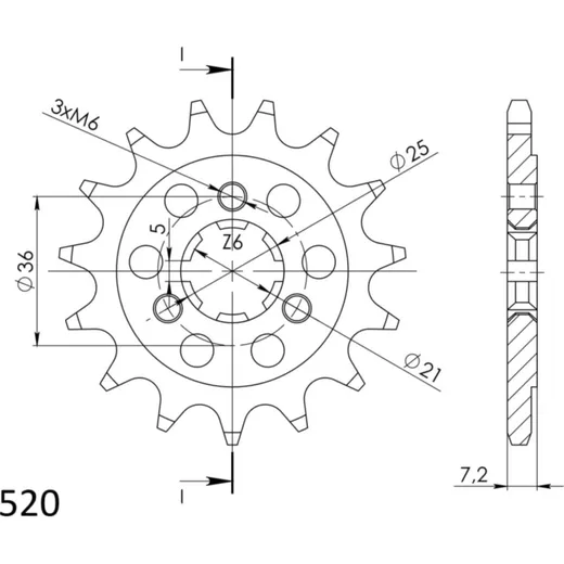 Front Sprocket Supersprox 520/15t 22503-15