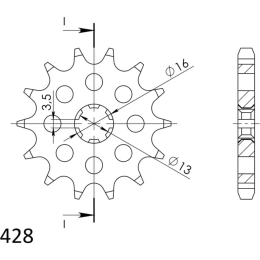 Front Sprocket Supersprox 428/14t 21102-14