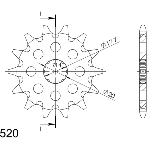 Front Sprocket Supersprox 520/15t 21203-15