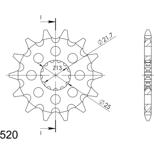 Front Sprocket Supersprox 520/17t 27500-17