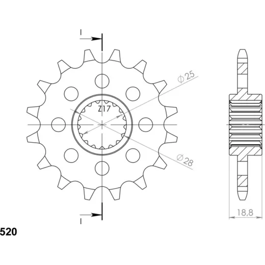 Front Sprocket Supersprox 520/17t 61601-17