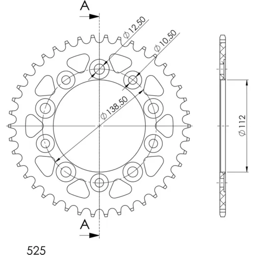 Alu-Rear Sprocket / Chain Wheel Supersprox 525/41t black