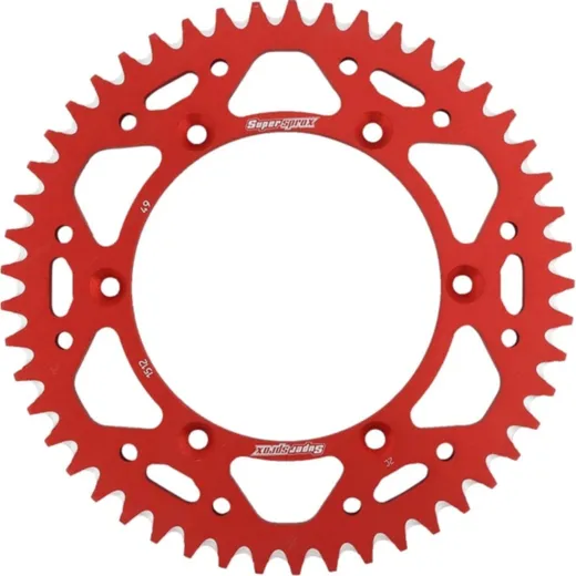 Alu-Rear Sprocket / Chain Wheel Supersprox 520/49t red 15206AR49