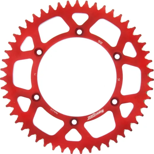 Alu-Rear Sprocket / Chain Wheel Supersprox 520/51t red 15206AR51