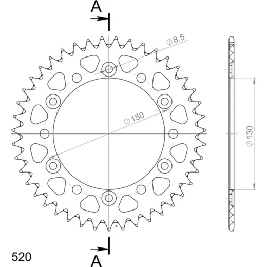 Alu-Rear Sprocket / Chain Wheel Supersprox 530/43t black 11501AK43