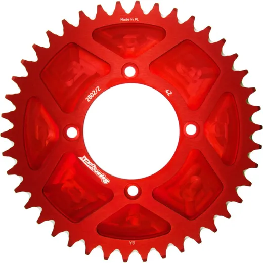 Alu-Rear Sprocket / Chain Wheel Supersprox 520/42t red 42802AR42