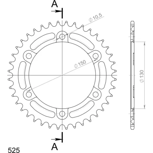 Alu-Rear Sprocket / Chain Wheel Supersprox 525/40t black 13606AK40