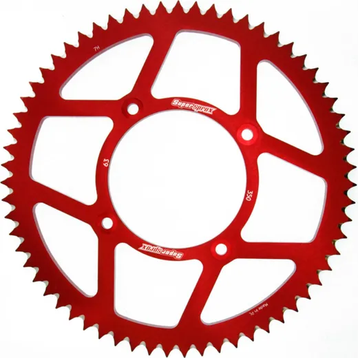 Alu-Rear Sprocket / Chain Wheel Supersprox 428/63t red 93120AR63