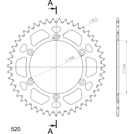 Alu-Rear Sprocket / Chain Wheel Supersprox 520/47t green