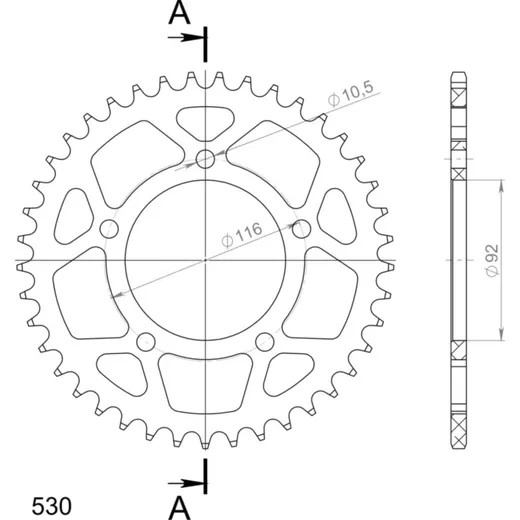 Alu-Rear Sprocket / Chain Wheel Supersprox 530/41t green