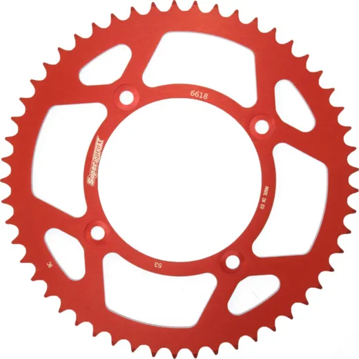 Alu-Rear Sprocket / Chain Wheel Supersprox 420/53t red 36618AR53
