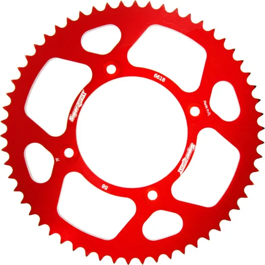 Alu-Rear Sprocket / Chain Wheel Supersprox 420/58t red 36618AR58