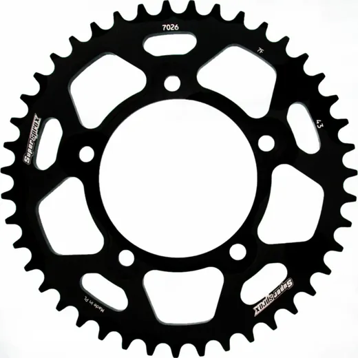 Alu-Rear Sprocket / Chain Wheel Supersprox 525/43t black 36715AK43