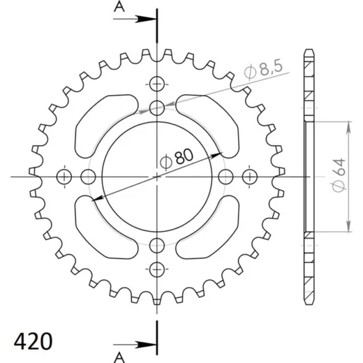 Alu-Rear Sprocket / Chain Wheel Supersprox 420/35t black