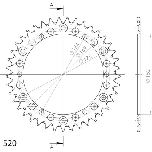 Alu-Rear Sprocket / Chain Wheel Supersprox 520/41t gold