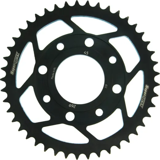 Steel-Rear Sprocket / Chain Wheel Supersprox 428/45t black 10201-45