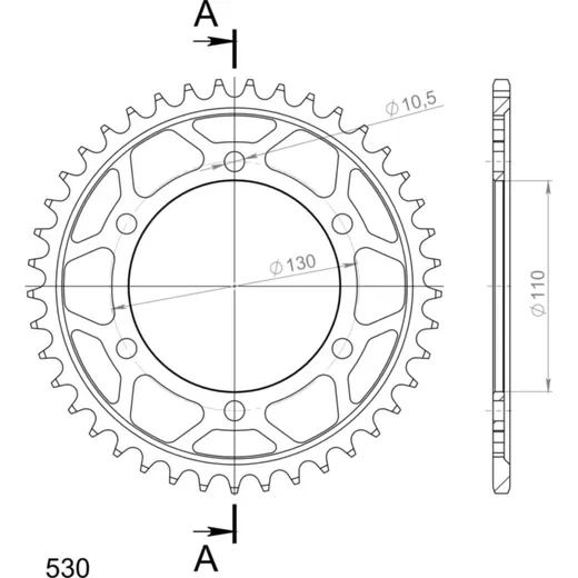 Stahl-Kettenrad Supersprox 530/41Z schwarz 12813-41