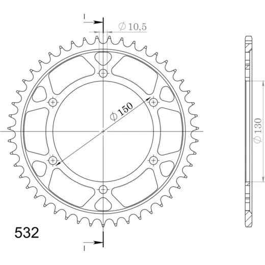 Stahl-Kettenrad Supersprox 532/47Z schwarz