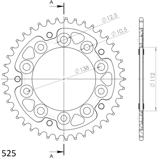 Stealth-Rear Sprocket / Chain Wheel Supersprox 525/41t black