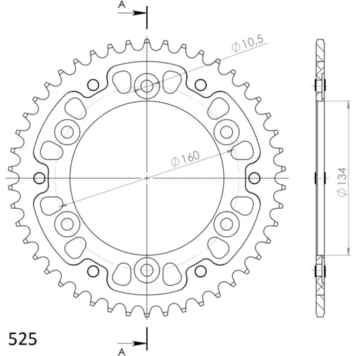 Stealth-Rear Sprocket / Chain Wheel Supersprox 525/46t black