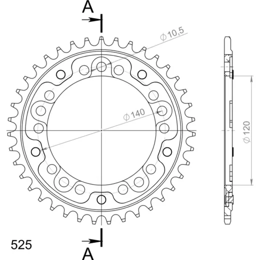 Stealth-Rear Sprocket / Chain Wheel Supersprox/39t gold