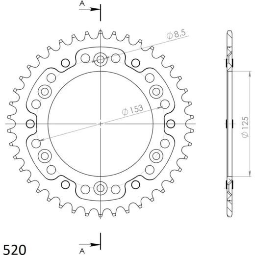 Stealth-Rear Sprocket / Chain Wheel Supersprox 520/42t orange