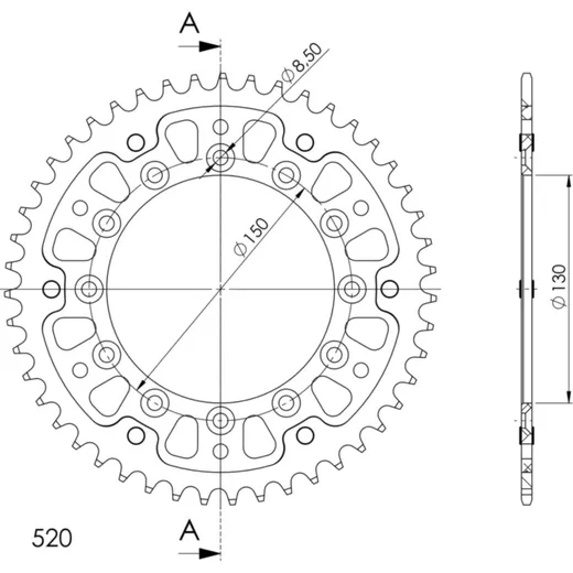 Stealth-Rear Sprocket / Chain Wheel Supersprox 520/47t blue
